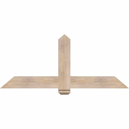 Ekena Millwork Eugene Smooth Timber Gable Bracket, Douglas Fir, 60"W x 25"H x 3 1/2"D x 5 1/2"F, 10/12 Pitch GBW060X25X0406EUG00SDF
